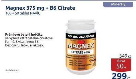 Doplněk stravy Magnex Citrate +B6