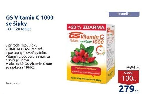 Doplněk stravy Vitamin C 1000 se šípky GS