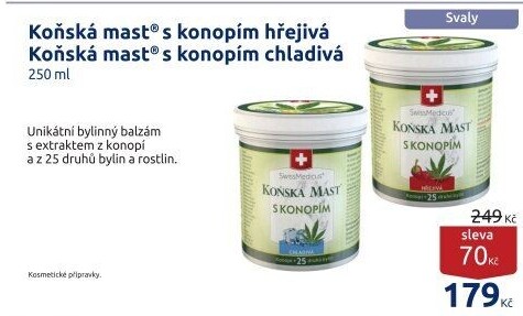 Koňská mast s konopím hřejivá Swiss Medicus
