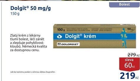 Krém proti bolesti a zánětu Dolgit