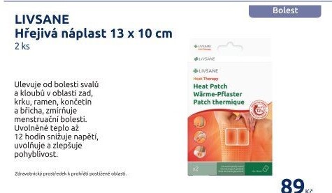 Náplast hřejivá Livsane
