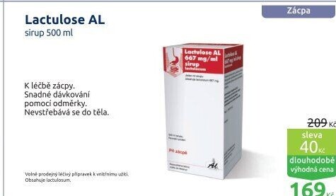 Sirup proti zácpě Lactulose Al