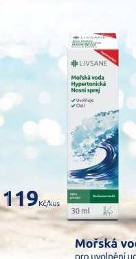 Sprej nosní Mořská voda hypertonická Livsane