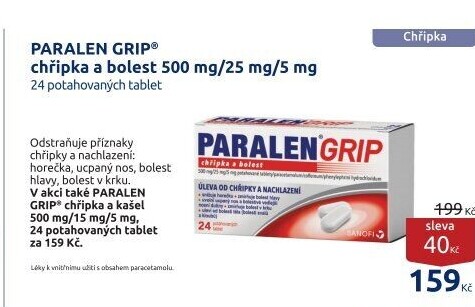 Tablety chřipka a bolest Grip Paralen