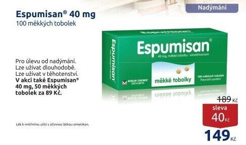 Tobolky proti nadýmání a plynatosti Espumisan