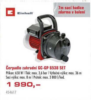Čerpadlo zahradní Einhell GC-GP6538SET