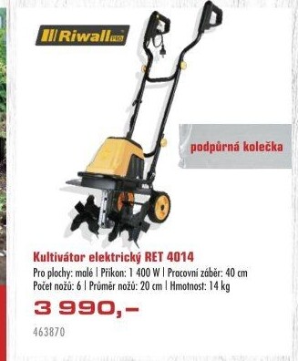 Elektrický kultivátor Riwall RET 4014
