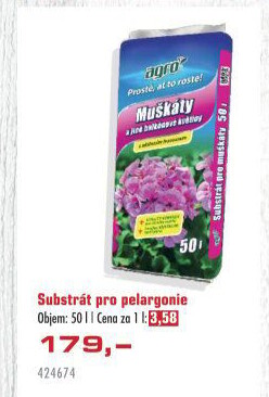 Substrát pro muškáty / pelargonie Agro