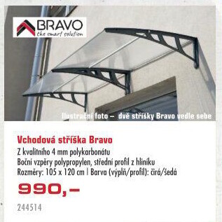 Vchodová stříška Bravo