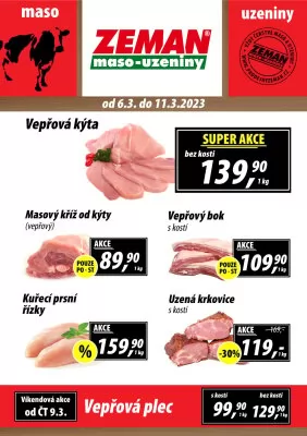 akční leták ZEMAN maso - uzeniny 6.3.2023-11.3.2023