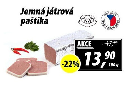 Paštika játrová jemná