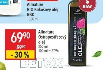 Ostropestřecový olej Allnature