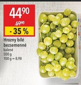 Hrozny bílé bezsemenné