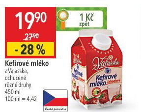 Kefírové mléko ochucené Mlékárna Valašské Meziříčí
