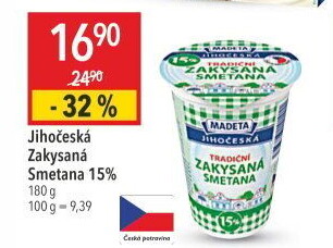Smetana zakysaná Jihočeská Madeta 15%
