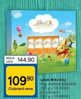 Čokoládové mrkvičky Lindt