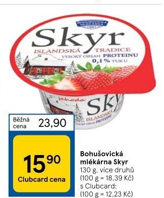 Dezert zakysaný ochucený Skyr Bohušovická mlékárna
