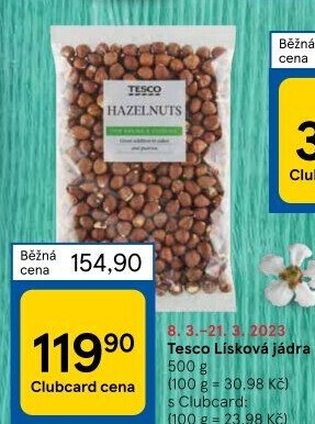 Lískové ořechy Tesco