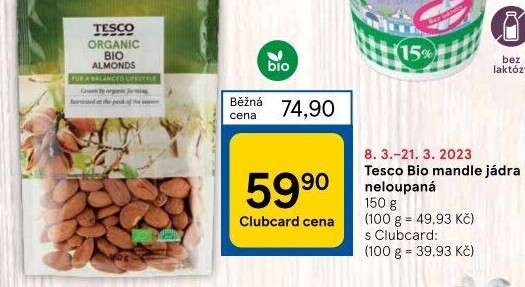 Mandle Organic bio Tesco