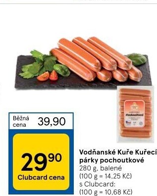 Párky kuřecí pochoutkové Vodňanské kuře