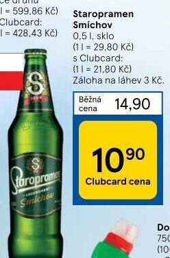 Pivo světlé výčepní 10° Smíchov Staropramen