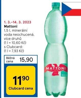 Přírodní voda Mattoni
