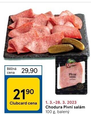 Salám pivní Beskydské uzeniny Chodura