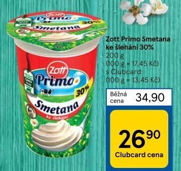 Smetana ke šlehání Primo Zott