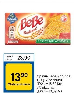 Sušenky Rodinné BeBe Opavia