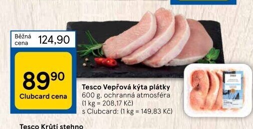 Vepřová kýta bez kosti Tesco