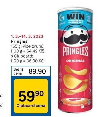 Chipsy Pringles - tubus