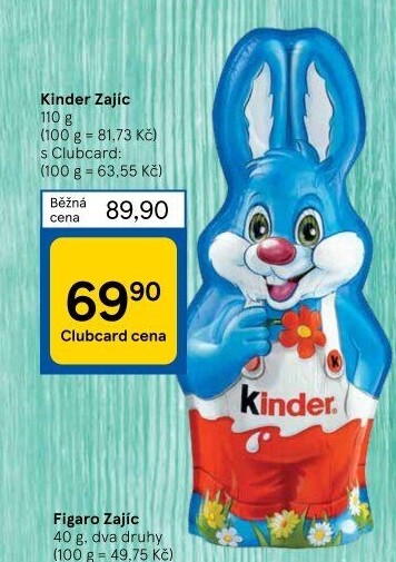 Čokoládový zajíc Kinder