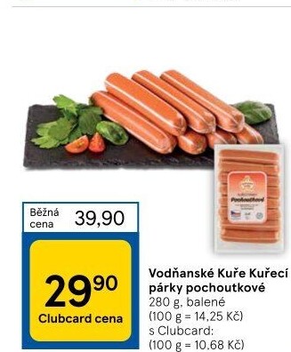 Párky kuřecí pochoutkové Vodňanské kuře