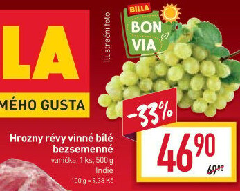 Hrozny bílé bezsemenné Billa Bonvia