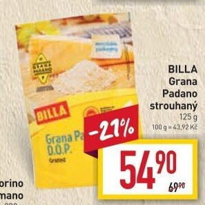 Sýr Grana Padano strouhaný Billa