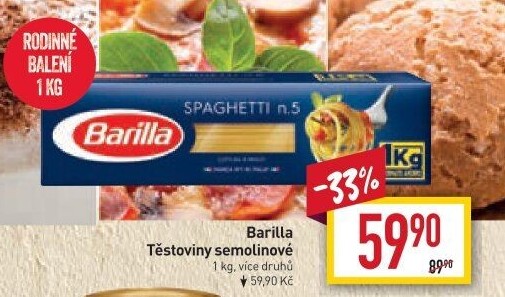 Těstoviny semolinové Barilla