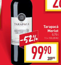 Víno Merlot Viňa Tarapaca