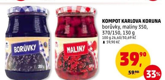 Kompot borůvky Karlova Koruna
