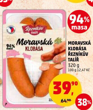 Moravská klobása Řezníkův talíř