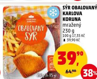 Sýr obalovaný mražený Karlova Koruna