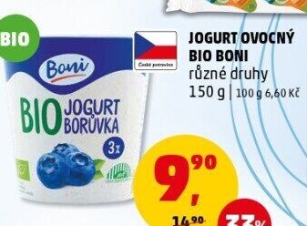 Jogurt ochucený bio Boni