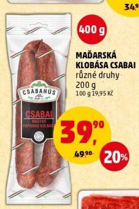 Maďarská klobása Csabahús