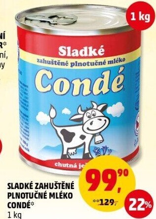 Mléko kondenzované plnotučné sladké Condé Bohemilk