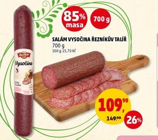 Salám Vysočina Řezníkův talíř