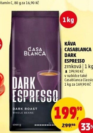 Zrnková káva Espresso Dark Roast Casablanca