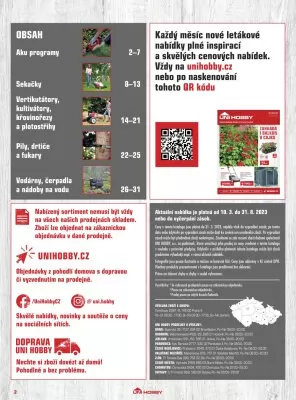 akční leták UNI HOBBY 10.3.2023-31.8.2023