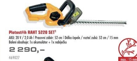 Aku nůžky na živý plot Riwall PRO RAHT 5220