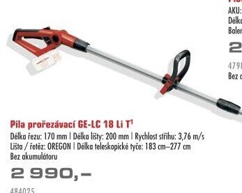 Aku pila prořezávací Einhell Expert Plus GE-LC 18 Li T - Solo