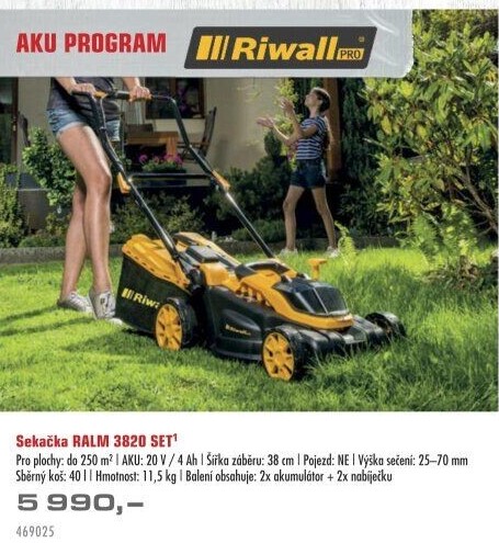 Aku sekačka Riwall Pro RALM 3820