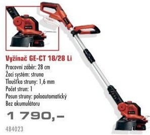 Aku vyžínač Einhell Expert GE-CT 18/28